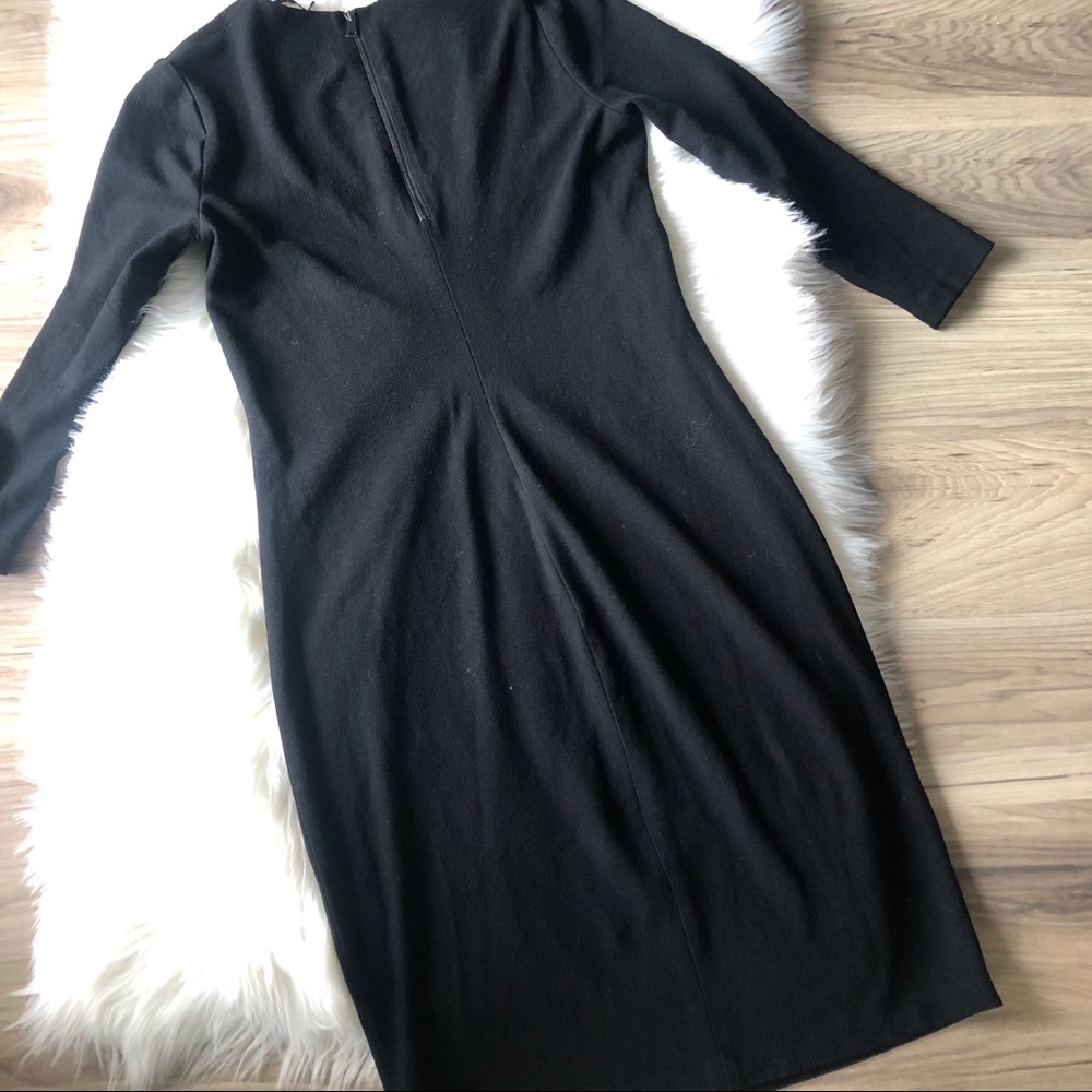 Vince Black Sheath Dress 3/4 Sleeves Zipper size M - Picture 2 of 4